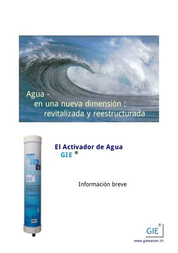 Agua - en una nueva dimensión : revitalizada y reestructurada - GIE