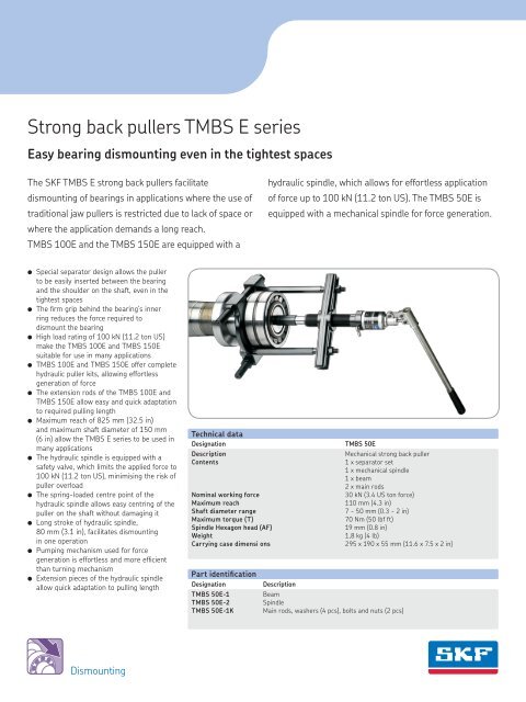 Strong back pullers TMBS E series