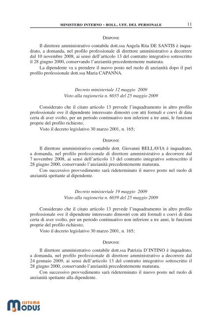 bollettino ufficiale personale - Ruoli di Anzianità - pubblicazioni ...