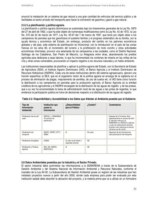 Perfil Nacional sobre Capacidades Nacionales para la ...