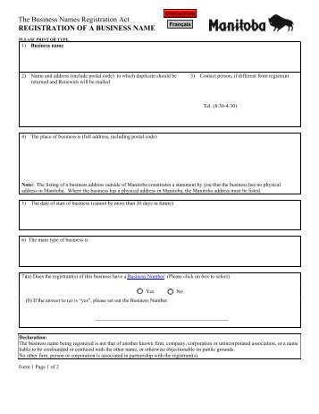 Registration of a Business Name - Companies Office