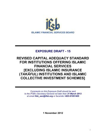 revised capital adequacy standard for institutions offering ... - IFSB