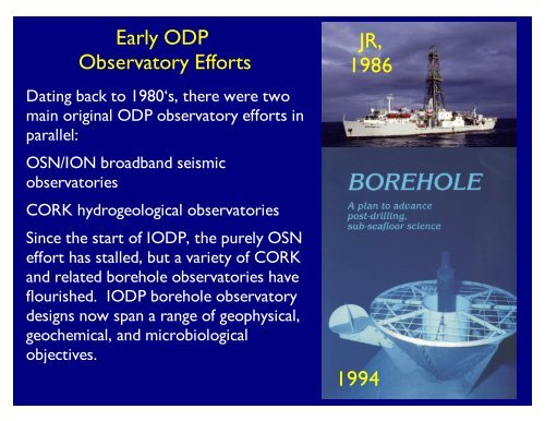 Introduction to Borehole Observatories in ODP/IODP
