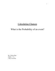 Calculating Chances: What is the Probability of an event? By Christa ...