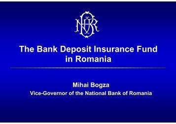 The Bank Deposit Insurance Fund in Romania - World Bank