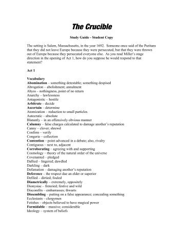 Crucible Study Guide Hsc