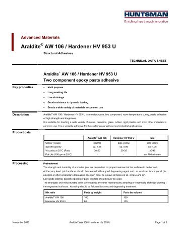 Araldite AW 106 / Hardener HV 953 U - Mouldlife