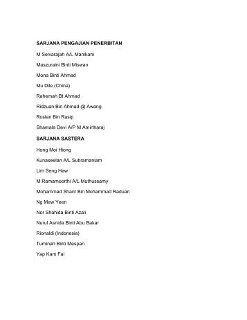 SARJANA PENGAJIAN PENERBITAN M Selvarajah A/L Manikam ...