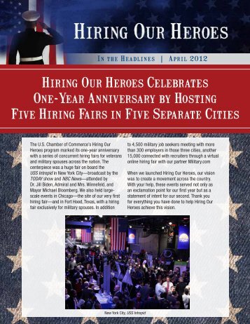 Hiring Our Heroes Celebrates One-Year Anniversary by Hosting ...