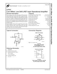 LF411 Low Offset, Low Drift JFET Input Operational Amplifier