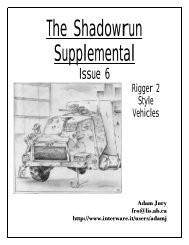 The Shadowrun Supplemental #6 R2 Vehicles