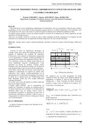 analyse thermique pour l'absorbeur d'un concentrateur solaire ... - iusti