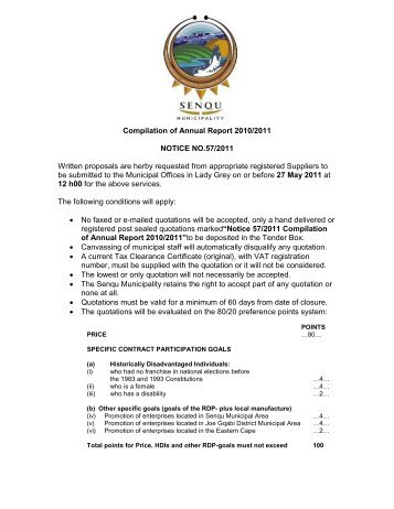 Compilation of Annual Report 2010/2011 NOTICE NO.57/2011 ...