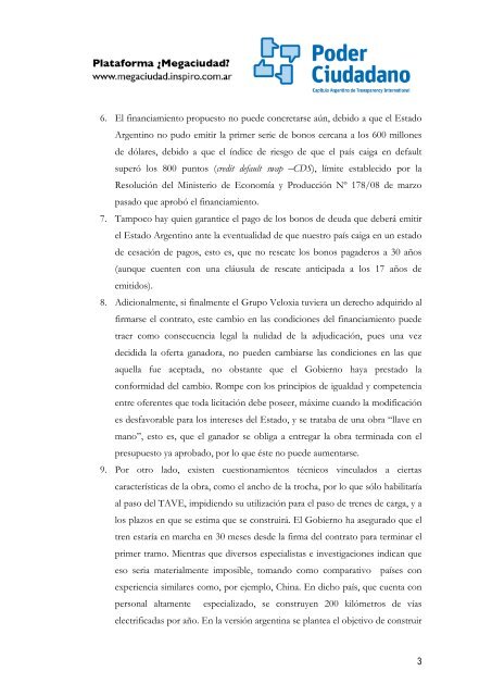 informe tren bala resumen ejecutivo 28-08-08 - Poder Ciudadano