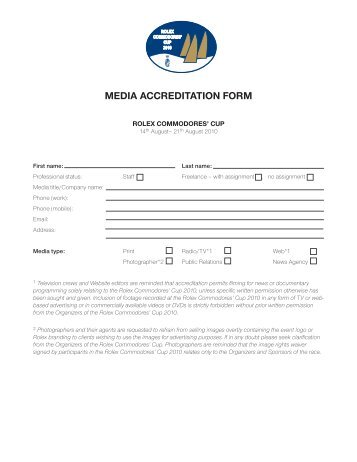 Media Accreditation Form