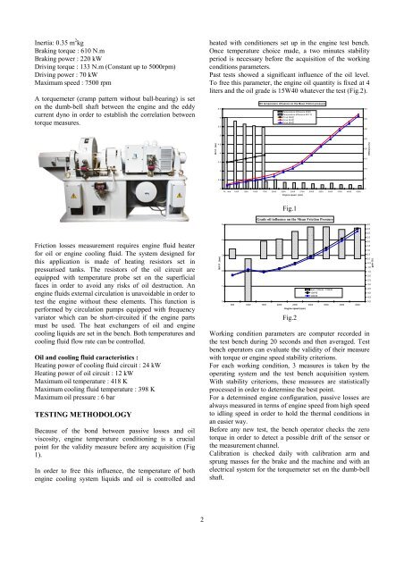 Measure of Friction losses on Common Rail Engine