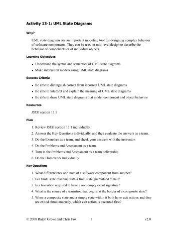Activity 13-1: UML State Diagrams
