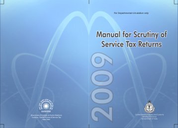 Manual for Scrutiny of Service Tax Returns 2009 - Central Excise ...