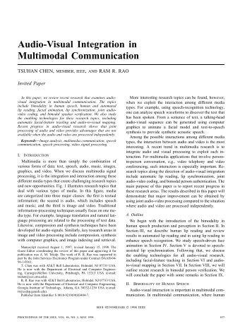 Audio-visual Integration In Multimodal Communication ... - IEEE Xplore