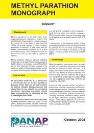 METHYL PARATHION MONOgRAPH SUMMARY - PAN AP - Home