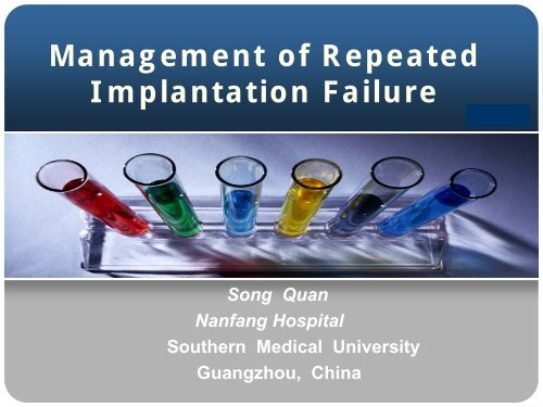 Management of Repeated Implantation Failure