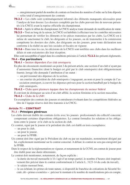 annuaire de la ffhb 2011/2012