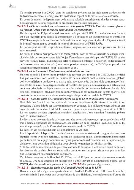 annuaire de la ffhb 2011/2012