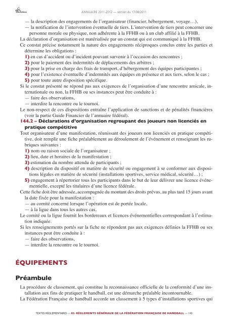 annuaire de la ffhb 2011/2012