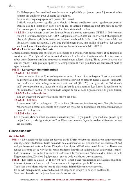 annuaire de la ffhb 2011/2012