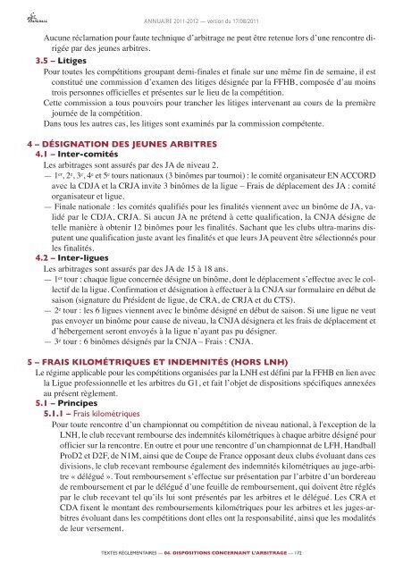 annuaire de la ffhb 2011/2012