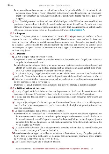 annuaire de la ffhb 2011/2012