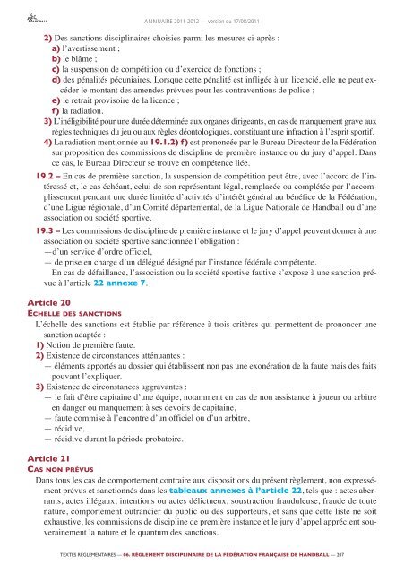 annuaire de la ffhb 2011/2012