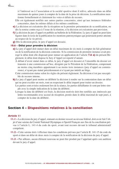 annuaire de la ffhb 2011/2012