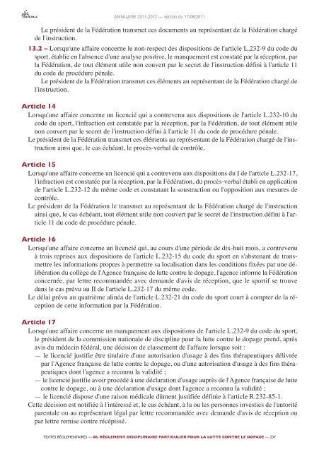 annuaire de la ffhb 2011/2012