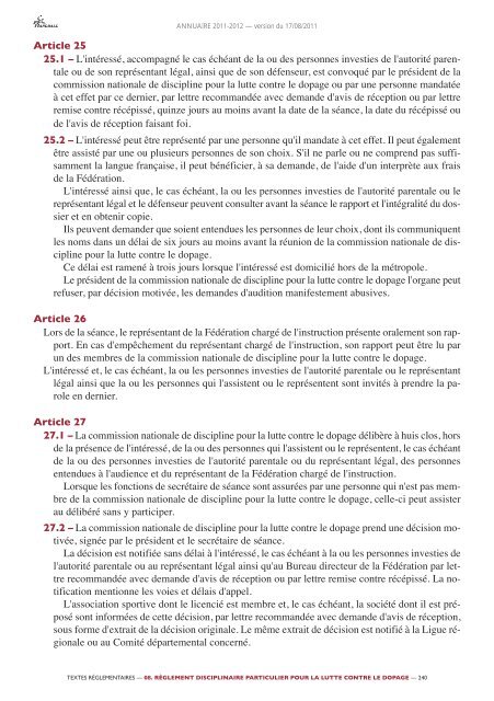 annuaire de la ffhb 2011/2012