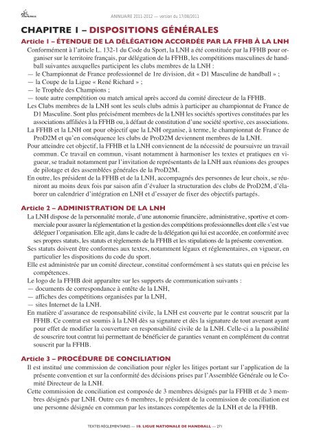 annuaire de la ffhb 2011/2012