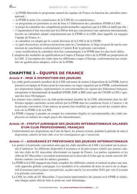 annuaire de la ffhb 2011/2012