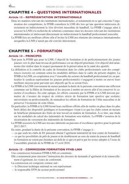 annuaire de la ffhb 2011/2012