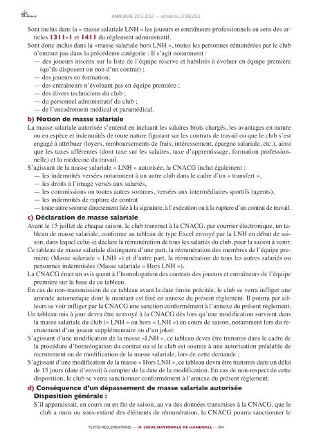 annuaire de la ffhb 2011/2012