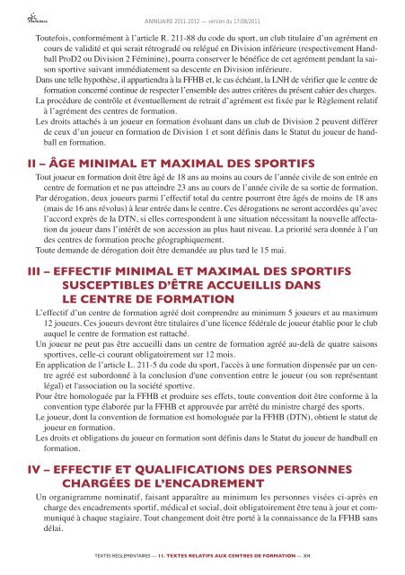 annuaire de la ffhb 2011/2012