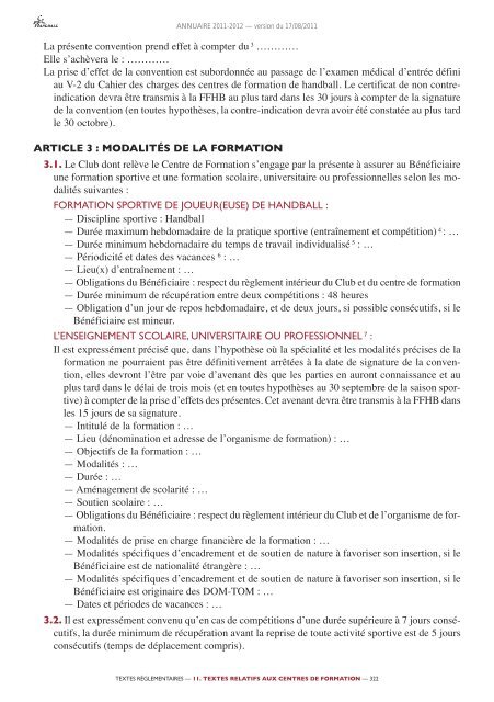 annuaire de la ffhb 2011/2012