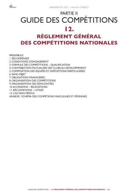 annuaire de la ffhb 2011/2012