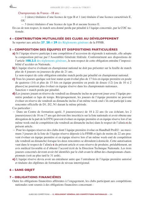 annuaire de la ffhb 2011/2012