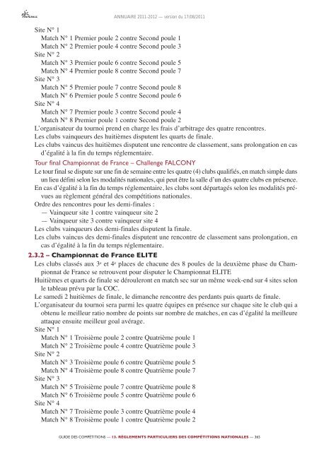 annuaire de la ffhb 2011/2012