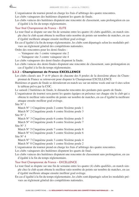 annuaire de la ffhb 2011/2012