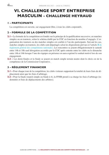 annuaire de la ffhb 2011/2012