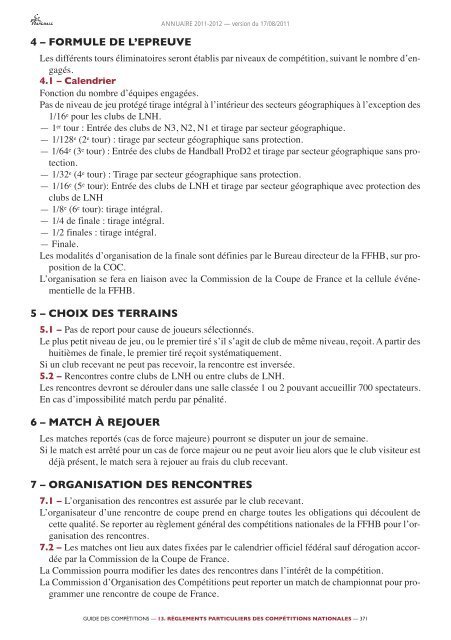 annuaire de la ffhb 2011/2012