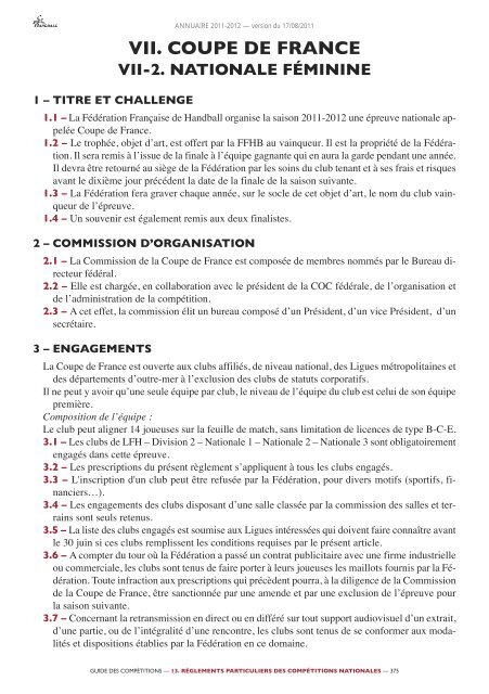 annuaire de la ffhb 2011/2012