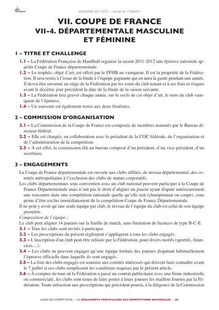 annuaire de la ffhb 2011/2012