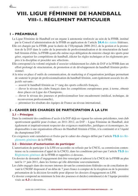 annuaire de la ffhb 2011/2012